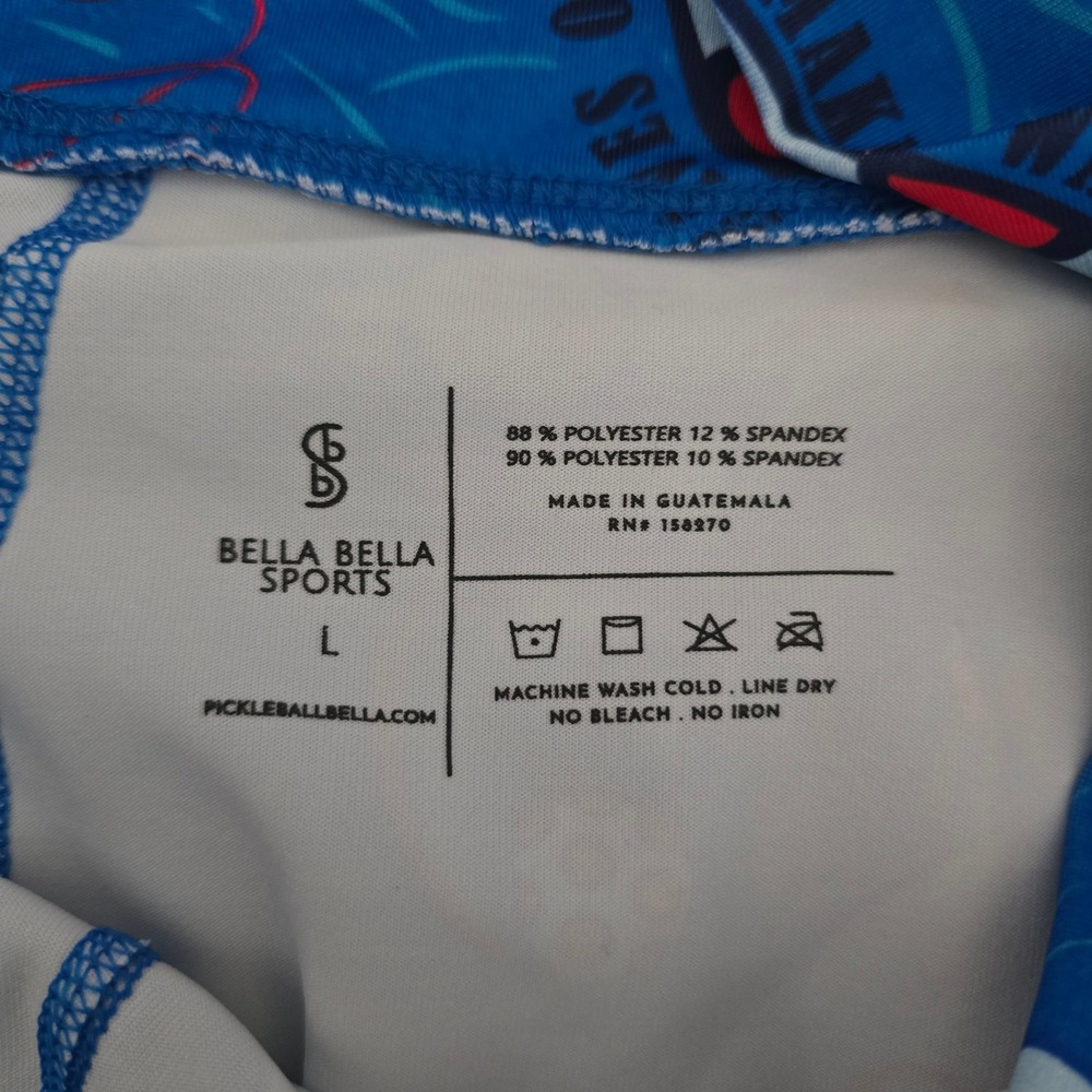 Pickleball Bella Drop Pleat Skort Lobster Monster Large Short under pockets Blue - Picture 6 of 10